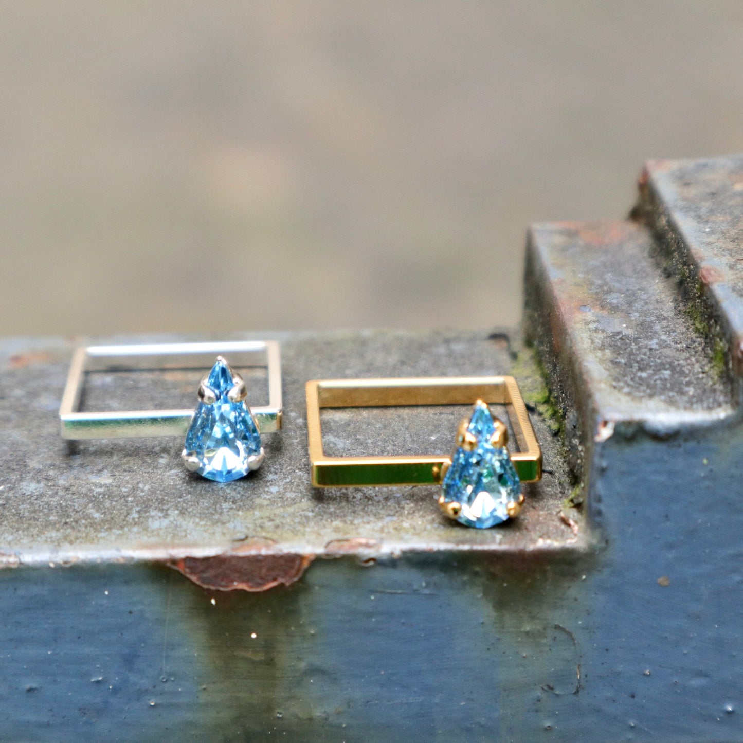【SquareRing】スクエアリング ドロップ S アクアマリン