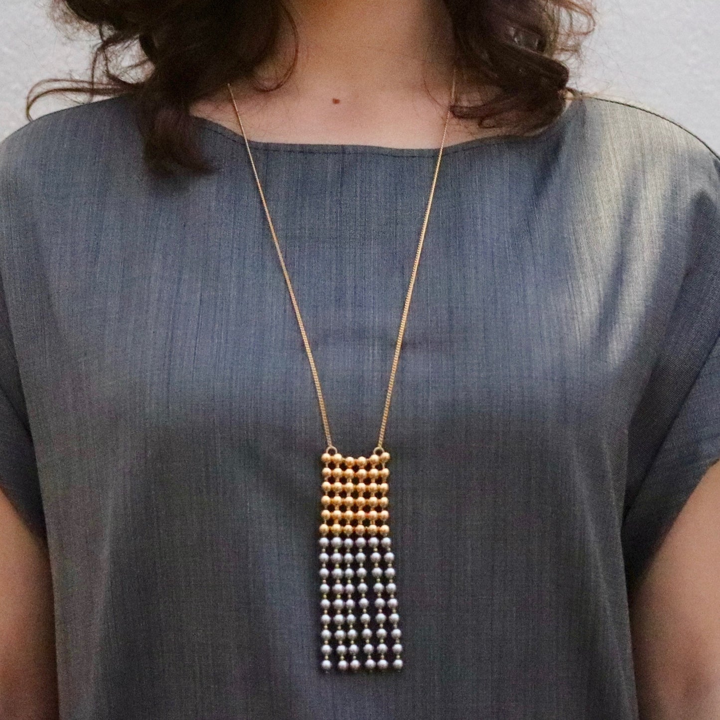 【Demi-Boule】ドゥミブール パール フリンジ ペンダント