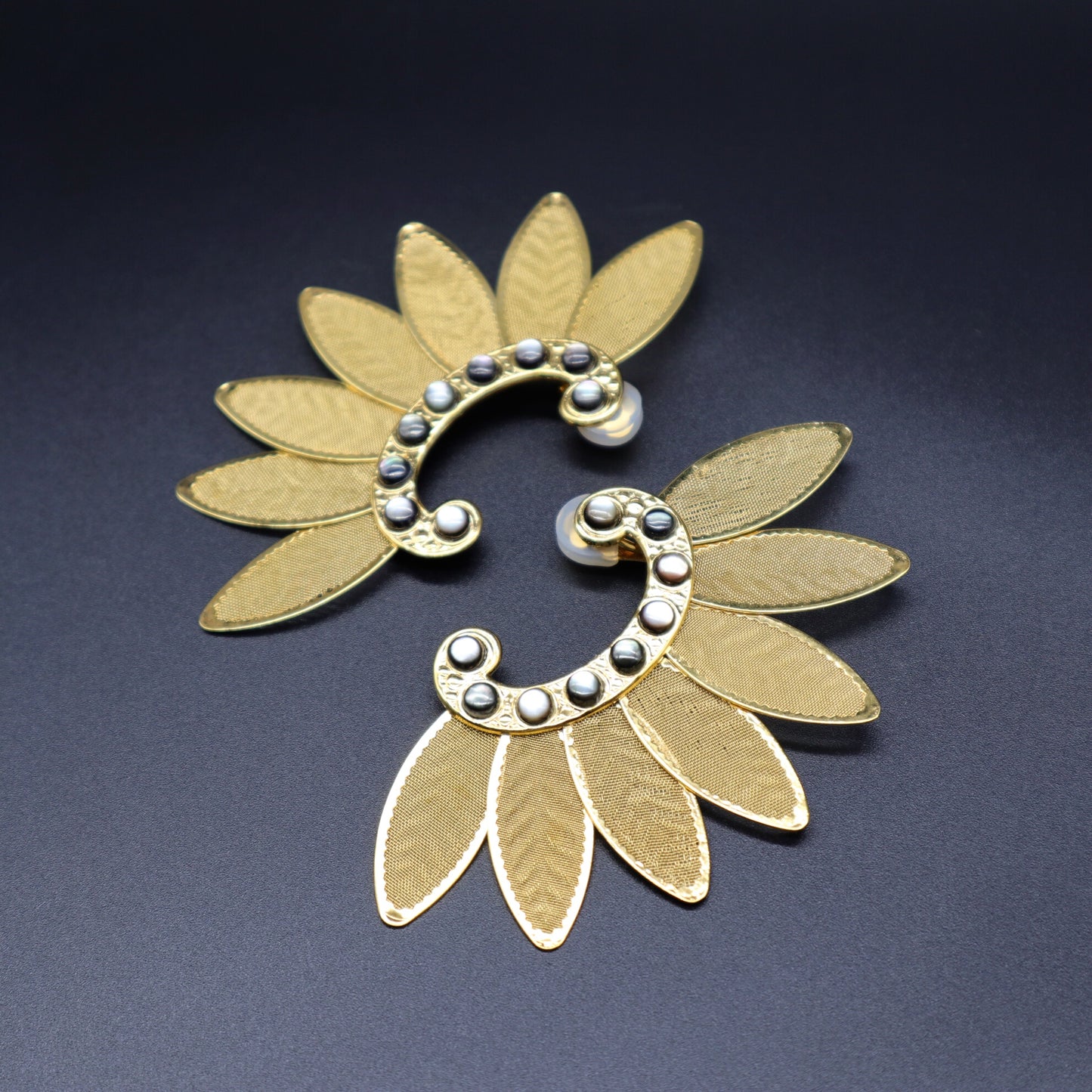 【Nara】Lotus Statement Clip-on Earrings
