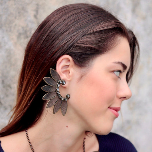 【Nara】Lotus Statement Clip-on Earrings
