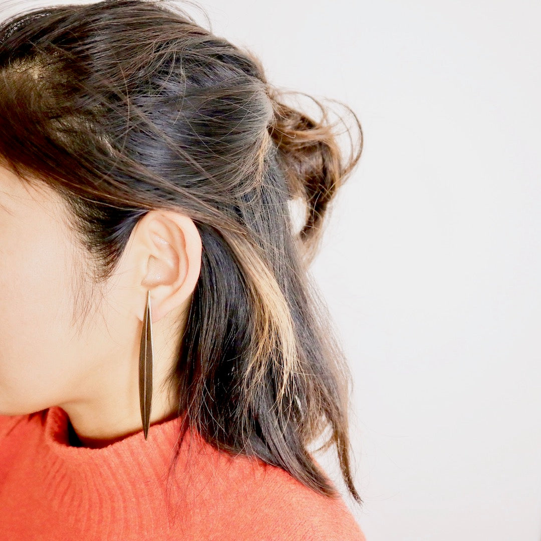 【Pallade et il Centauro】Boucles d'oreilles Percées Feuille L