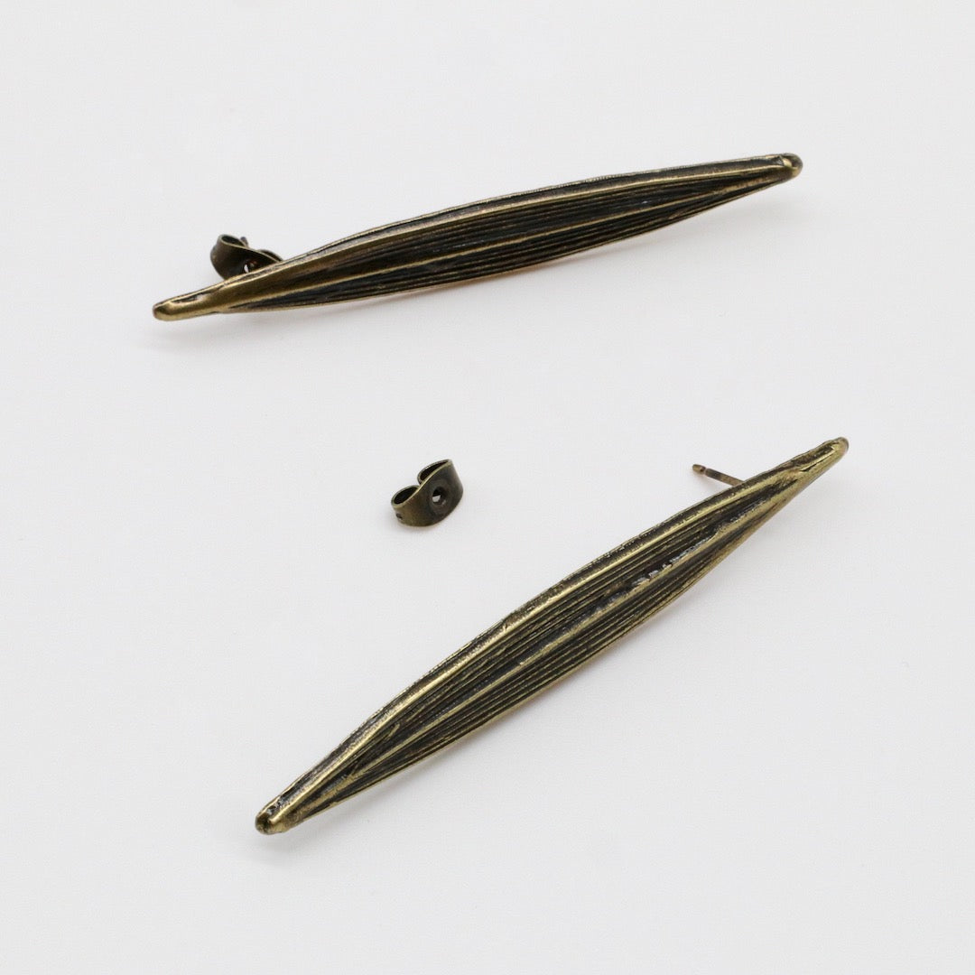 【Pallade et il Centauro】Boucles d'oreilles Percées Feuille M