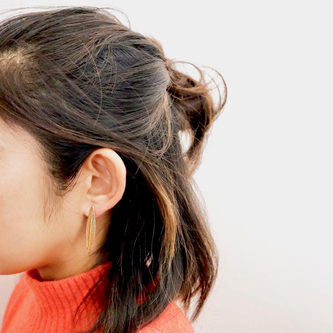 【Pallade et il Centauro】Boucles d'oreilles Percées Feuille S