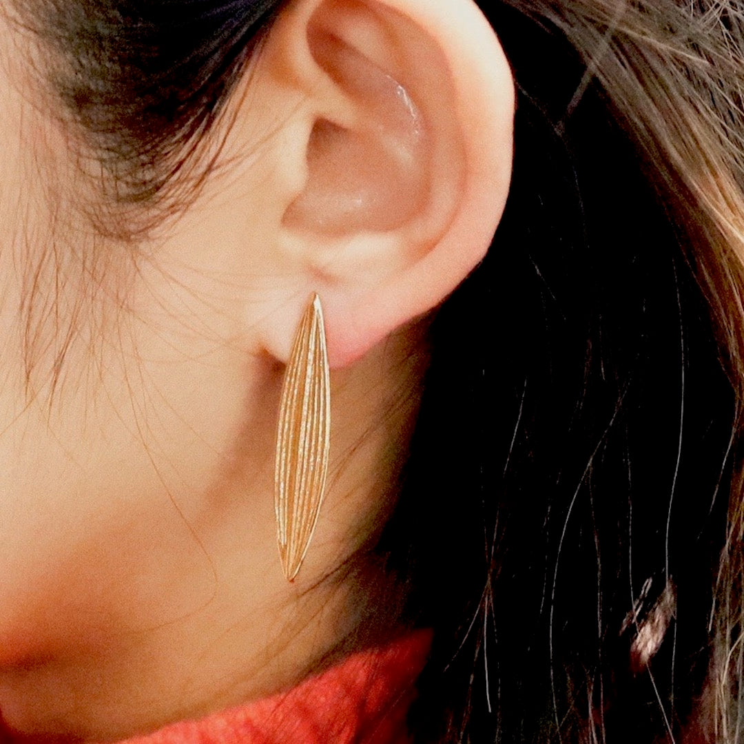 【Pallade et il Centauro】Boucles d'oreilles Percées Feuille S