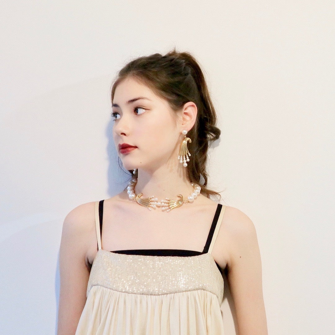 【Anémone de Mer】Collier Court Perle