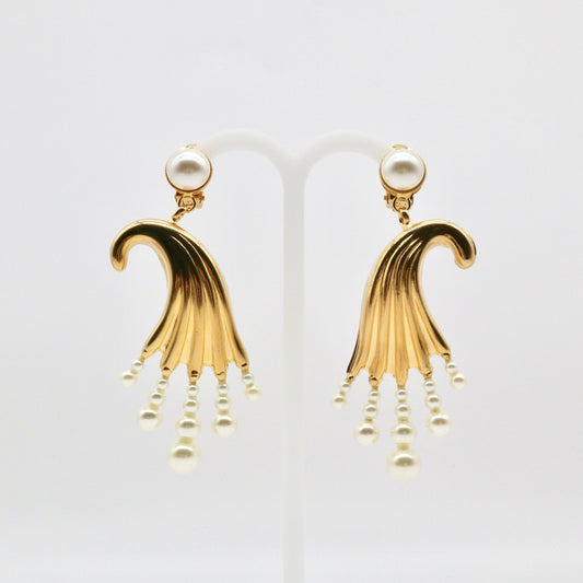 【Anémone de Mer】Boucles d'oreilles Clip Pendantes