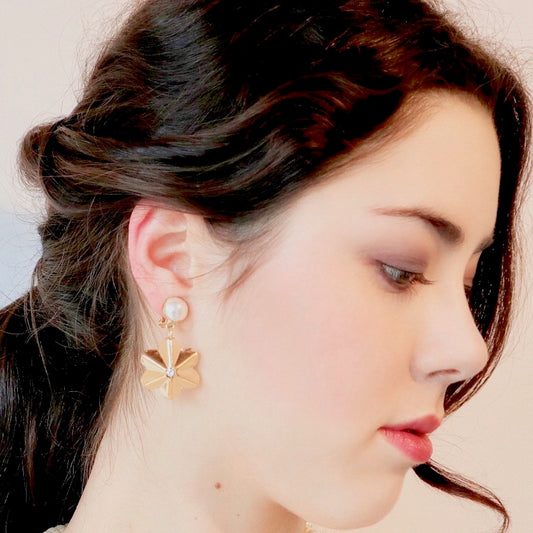 【Les Balanes】Boucles d'oreilles Percées Pendantes