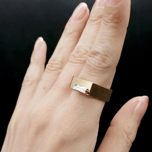 【SquareRing】スクエアリング レクタングル L クリスタル