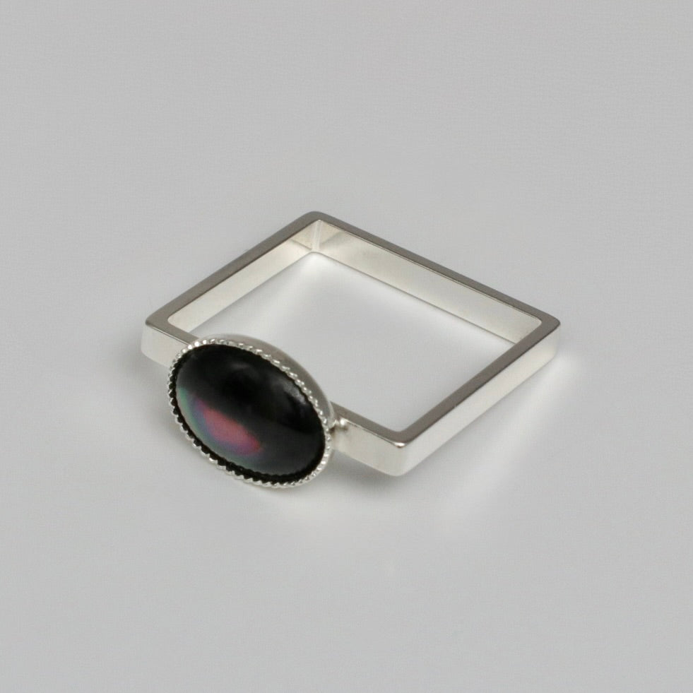 【SquareRing】スクエアリング ブラック マザー オブ パール S
