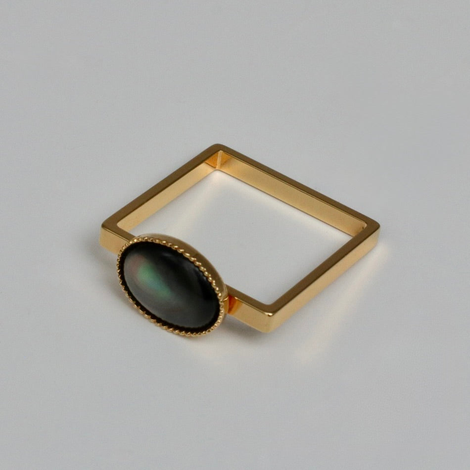 【SquareRing】スクエアリング ブラック マザー オブ パール S