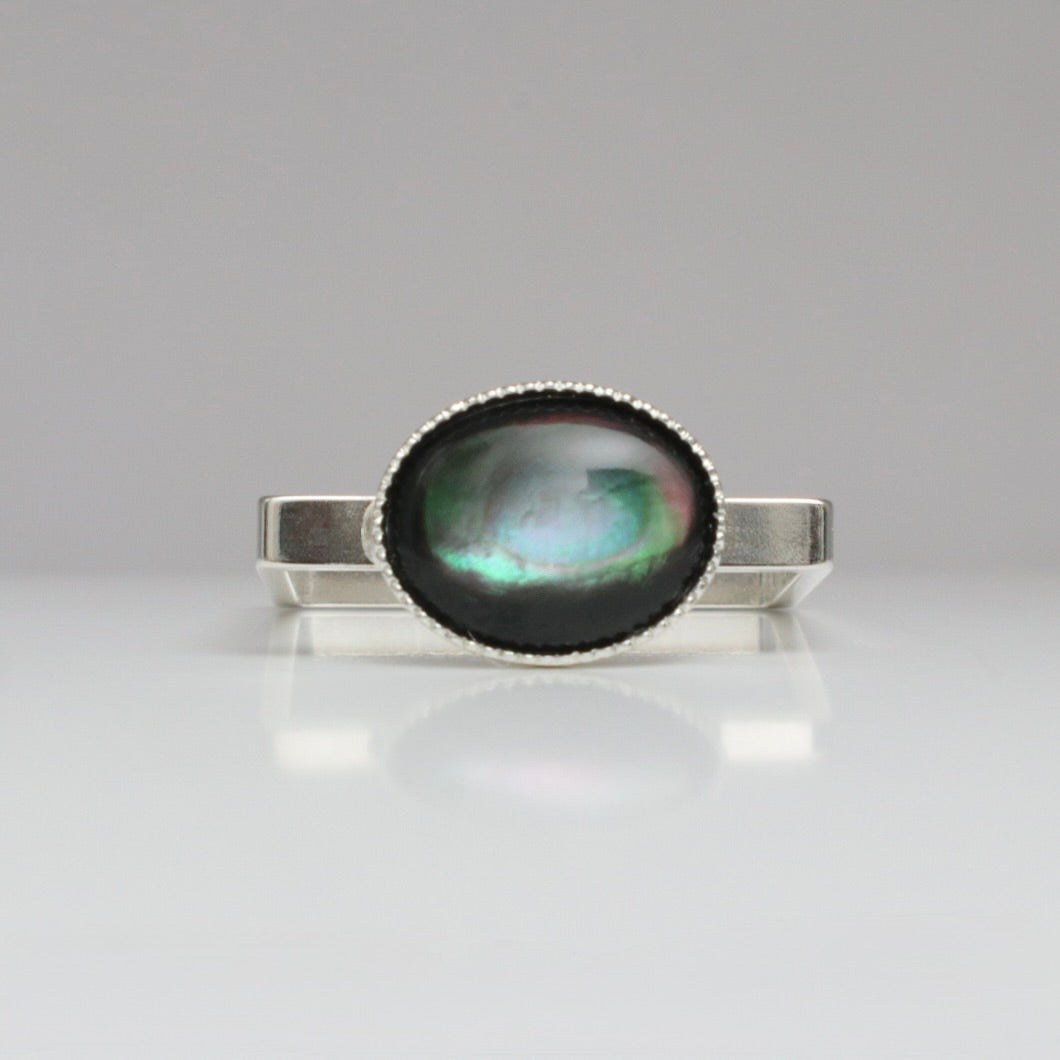 【SquareRing】スクエアリング ブラック マザー オブ パール S