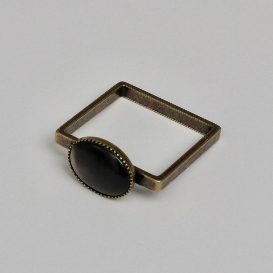 【SquareRing】スクエアリング ブラック マザー オブ パール S