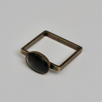 【SquareRing】スクエアリング ブラック マザー オブ パール S