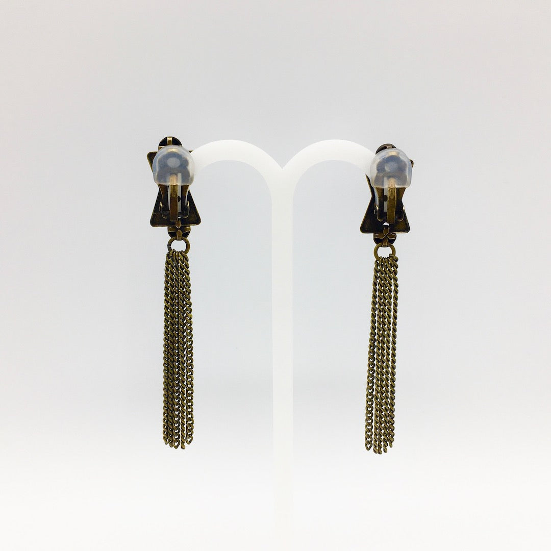 【Indigo】Fringe Clip-on Earrings