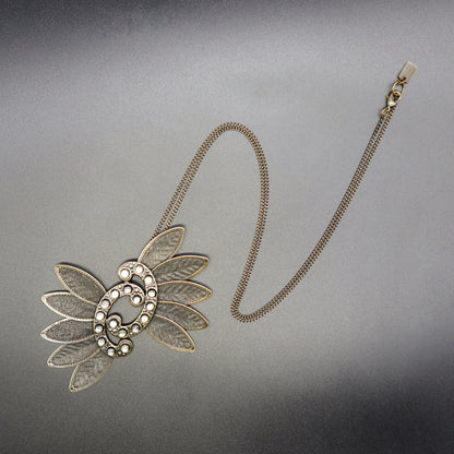[Nara] Lotus Long Pendant Necklace
