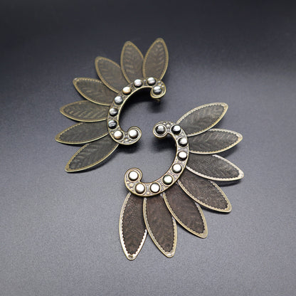 [Nara] Lotus Statement Pierced Earrings