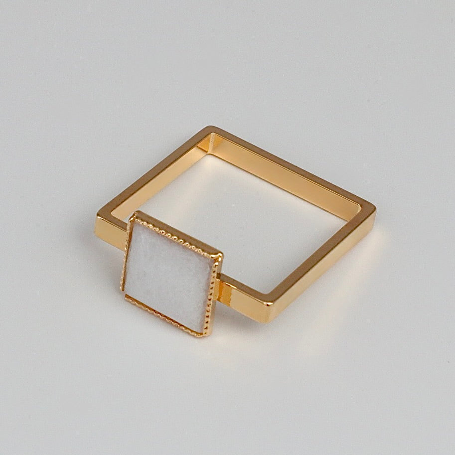 [SquareRing] Carré Quartz Blanc