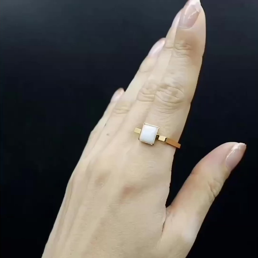 SquareRing】スクエアリング キャレ ホワイトクォーツ – IMUKA TIMUKAT