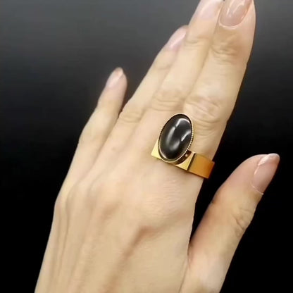 【SquareRing】スクエアリング ブラック マザー オブ パール L