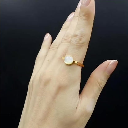 【SquareRing】スクエアリング ホワイト マザー オブ パール S