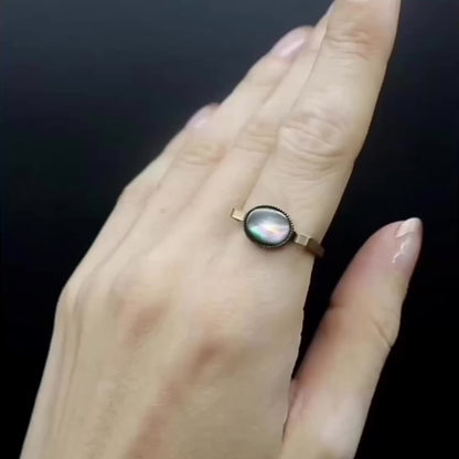 【SquareRing】スクエアリング ブラック マザー オブ パール S